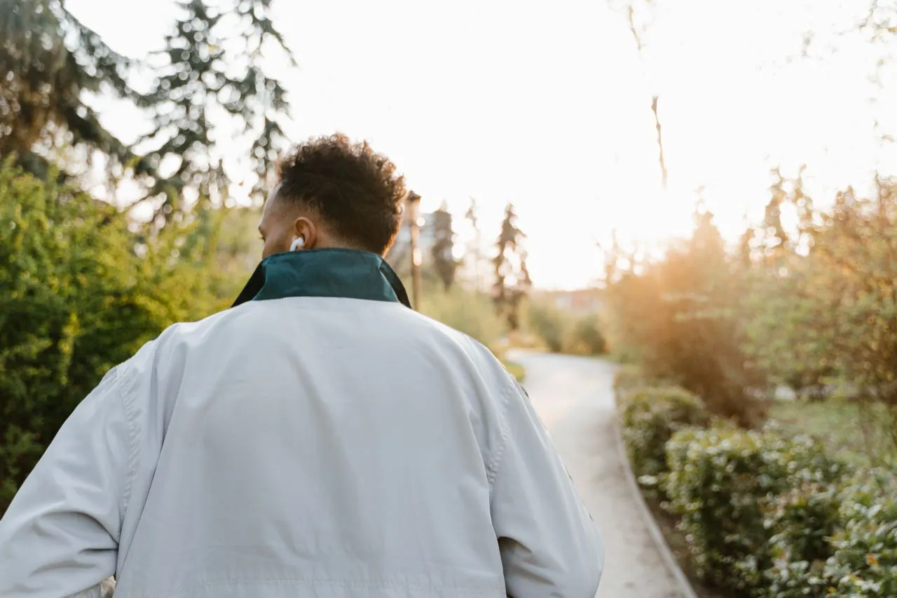 Man walking outside.
